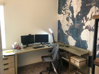 L shaped Desk with Storage
