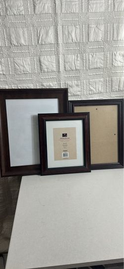 Set of 3 Dark Wood Picture Frames