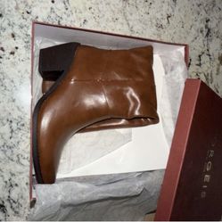 NEW! TORGEIS New York knee-high boots in a rich brown faux leather.