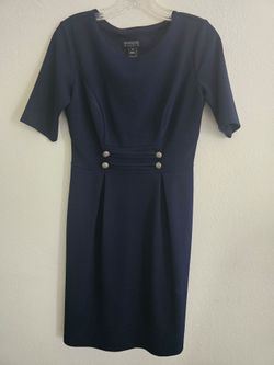 Enfocus Studio Navy Sheath Dress Size 4
