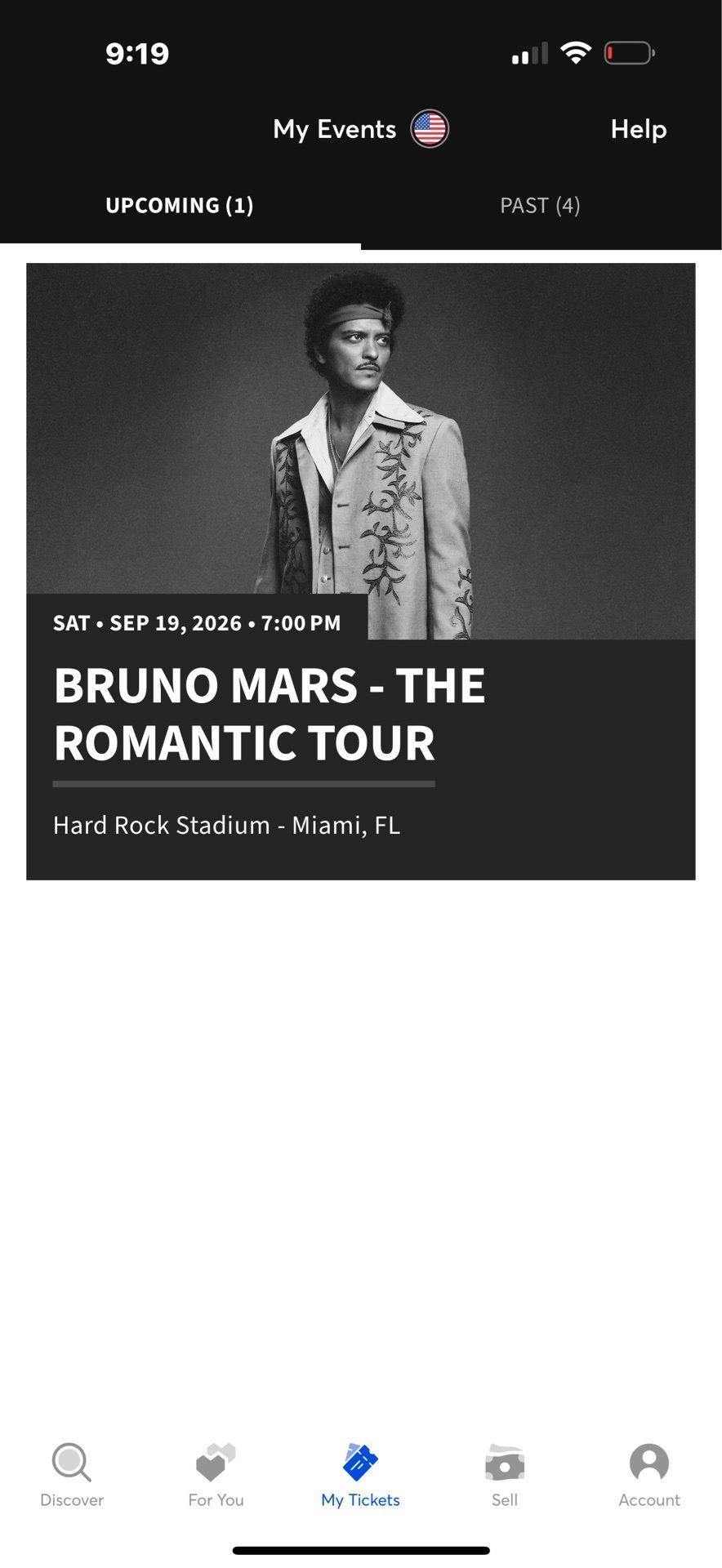 Bruno mars the romantic tour tickets x2