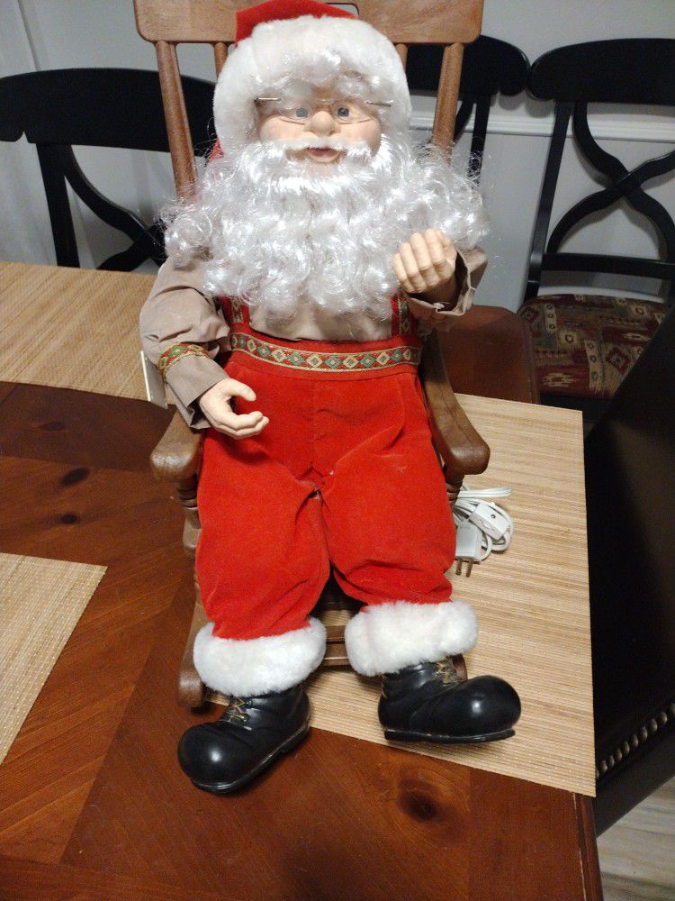 Vintage Christmas Rocking Santa