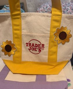 Trader joes yellow mini tote bag