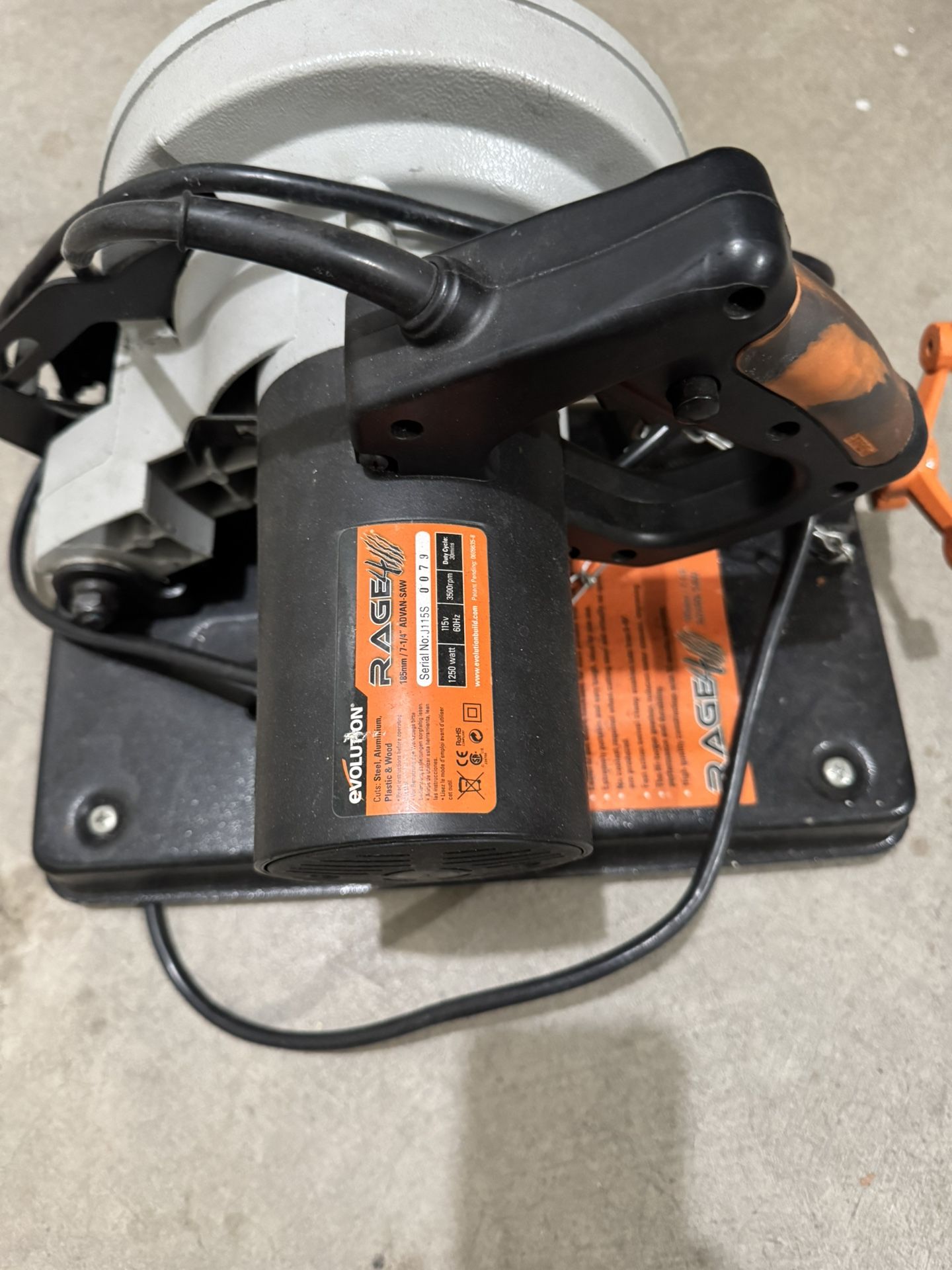 Evolution Power Tools RAGE4 7-1/4-Inch TCT Multipurpose Cutting Chop Saw, Orange