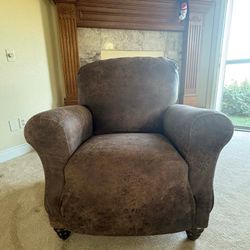 Brown leather recliner chair