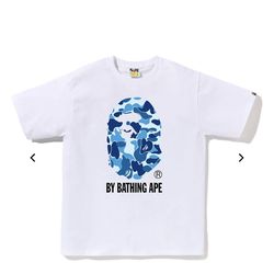 Bape Shirt White X Blue Large