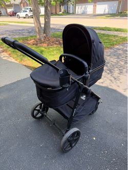Mompush Wiz 2 in 1 Baby Stroller with Infant Pramette Mode, One Hand Fold Convertible Newborn to Toddler Stroller with Reversible Seat and Large UPF 5