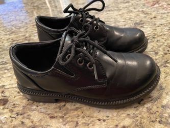 Boy black leather shoes $8 size 13
