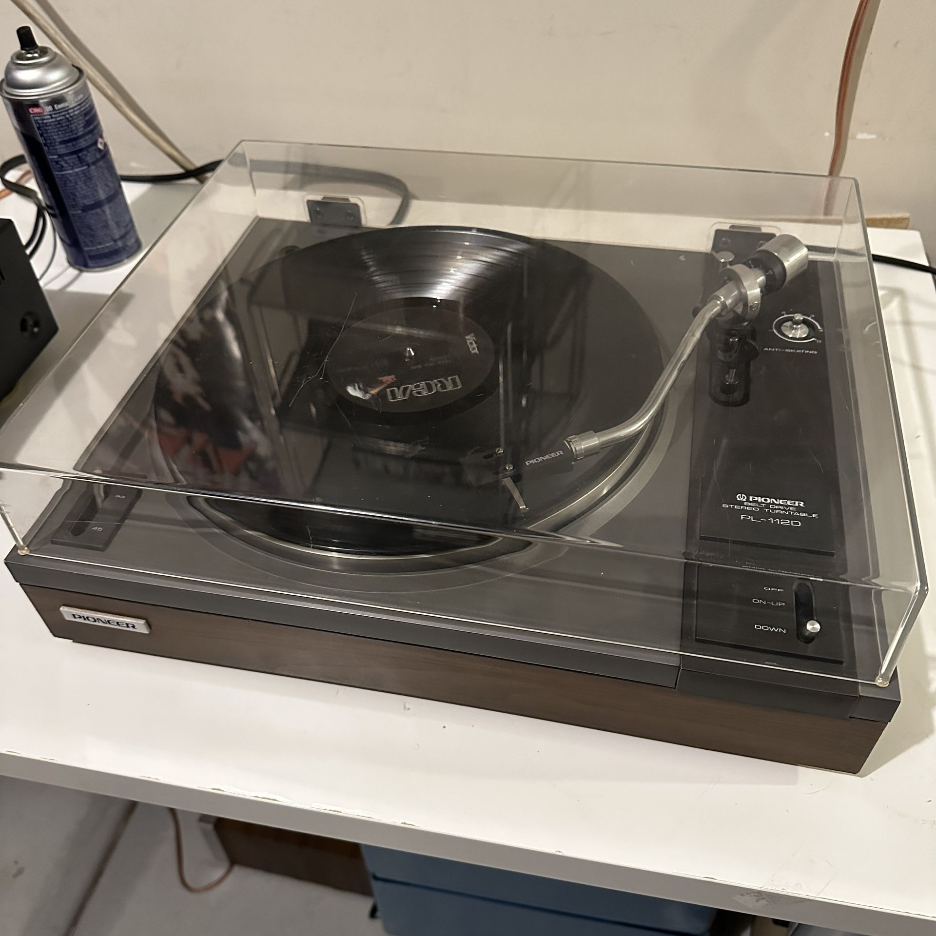 Pioneer PL-112D Turntable/Record Player w/Grado F-3+ Cartridge Nice Condition