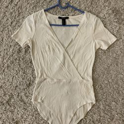 Forever 21 White Women’s Leotard Top Size Medium
