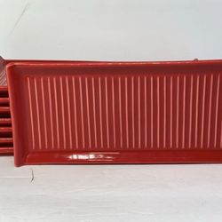 Shipping available.  $10. Each. Beautiful Bruntmor 10.5 x 4.6 Red Grill Lines Design  Serving Trays Modern Dinner Plates Rectangular Platters. For app