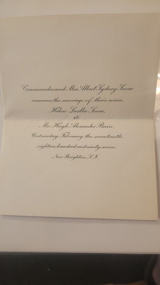 1897 Wedding Announcement for Niece of Civil War Officer