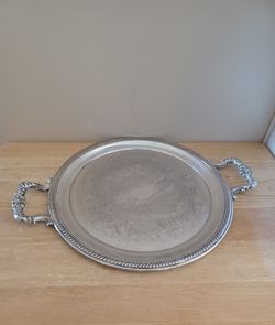 Vintage Roger's Silver Co Silver Tray No. 1203  Floral Details 