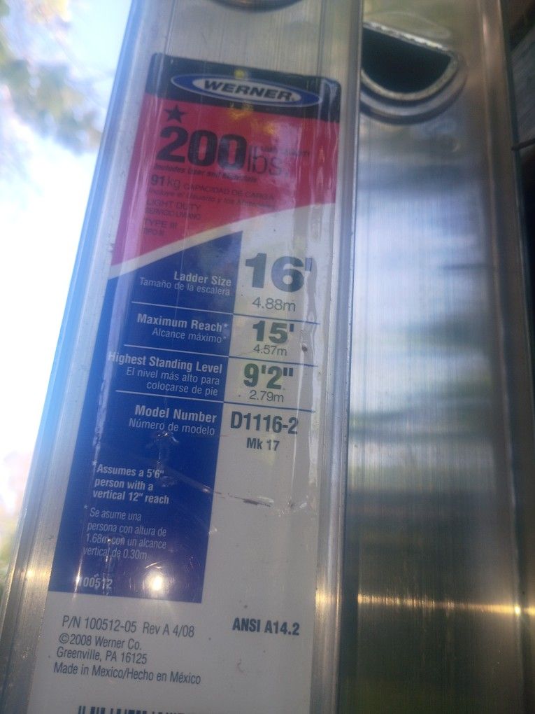 16foot Extended Aluminum Ladder