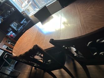 Round Wood Dining Table with Chairs