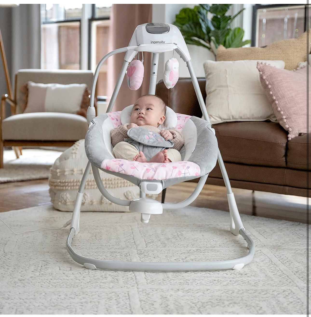 Price is Firm “NEW” Ingenuity SimpleComfort Lightweight Compact 6-Speed Multi-Direction Baby Swing