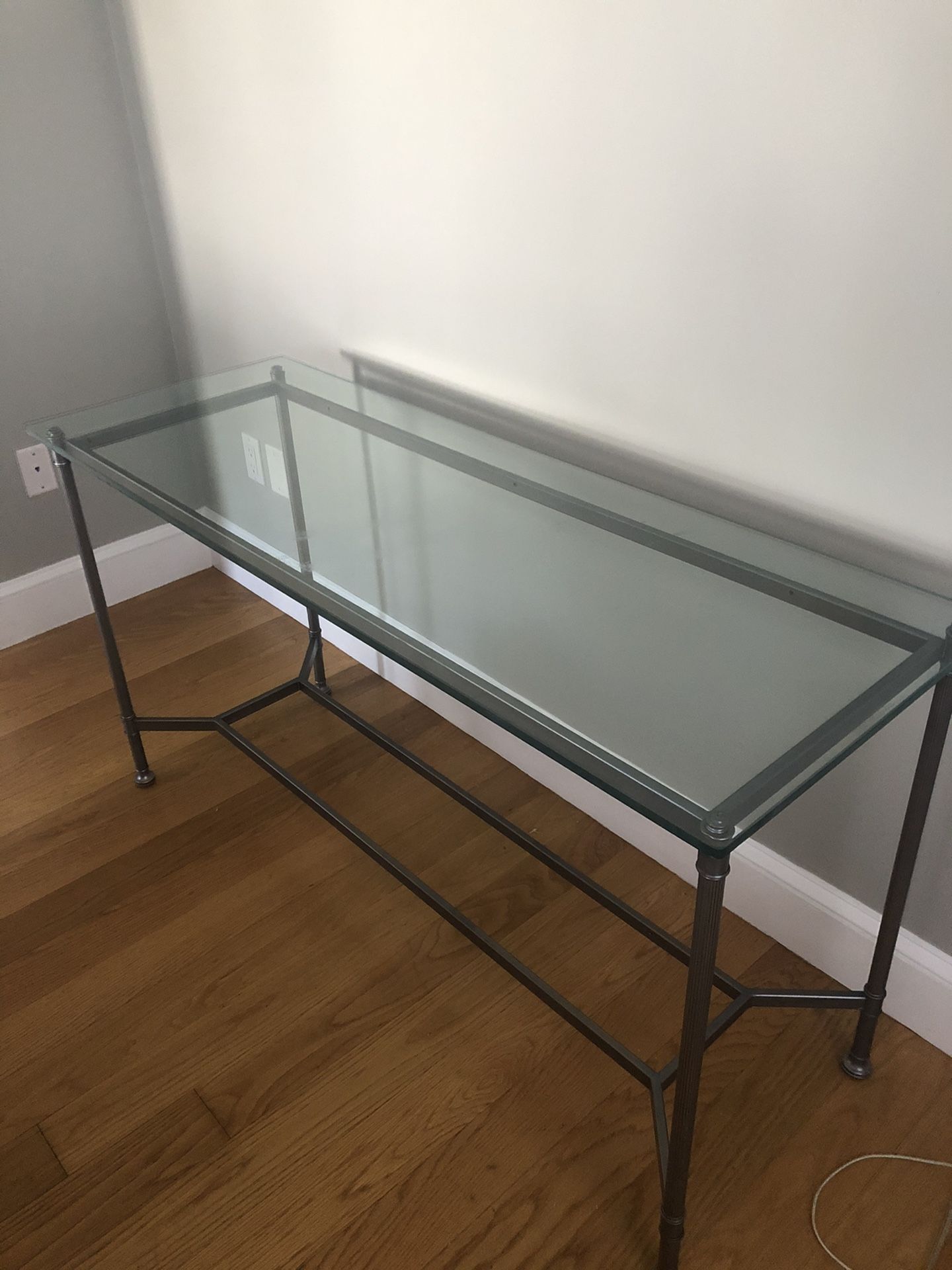 Metal and glass console table