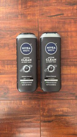 Nivea MEN Active Clean Body Wash With Natural Charcoal: Deep Clean 16.9 oz Each  (2 For $8)