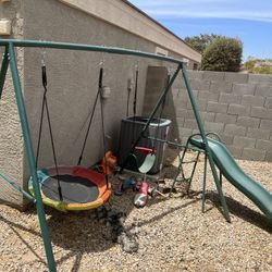 Childrens Playground Set With Slide And 2 Swings