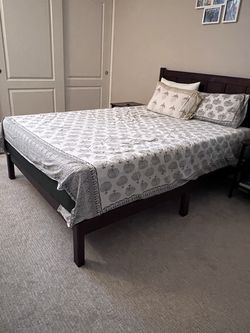 FREE - Sturdy FULL Size Bed + Memory Foam Mattress – Good Condition