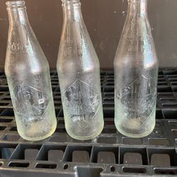 3 Vintage Diamond Coca Cola Bottles