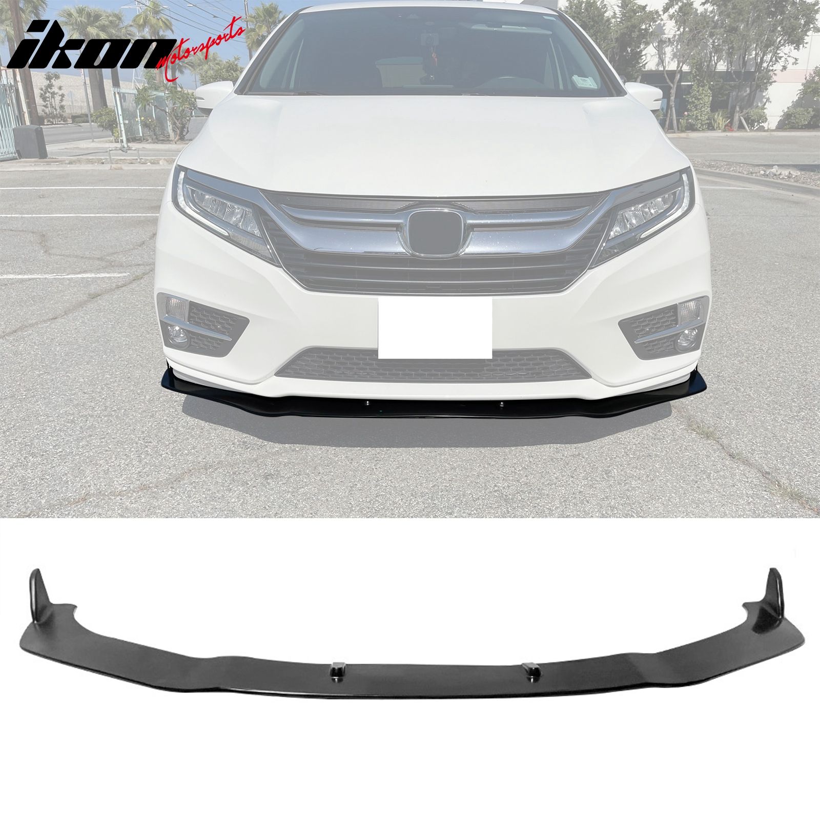 Fits 2018-2020 Honda Odyssey STL Style Front Bumper Lip Spoiler Unpainted Black PU