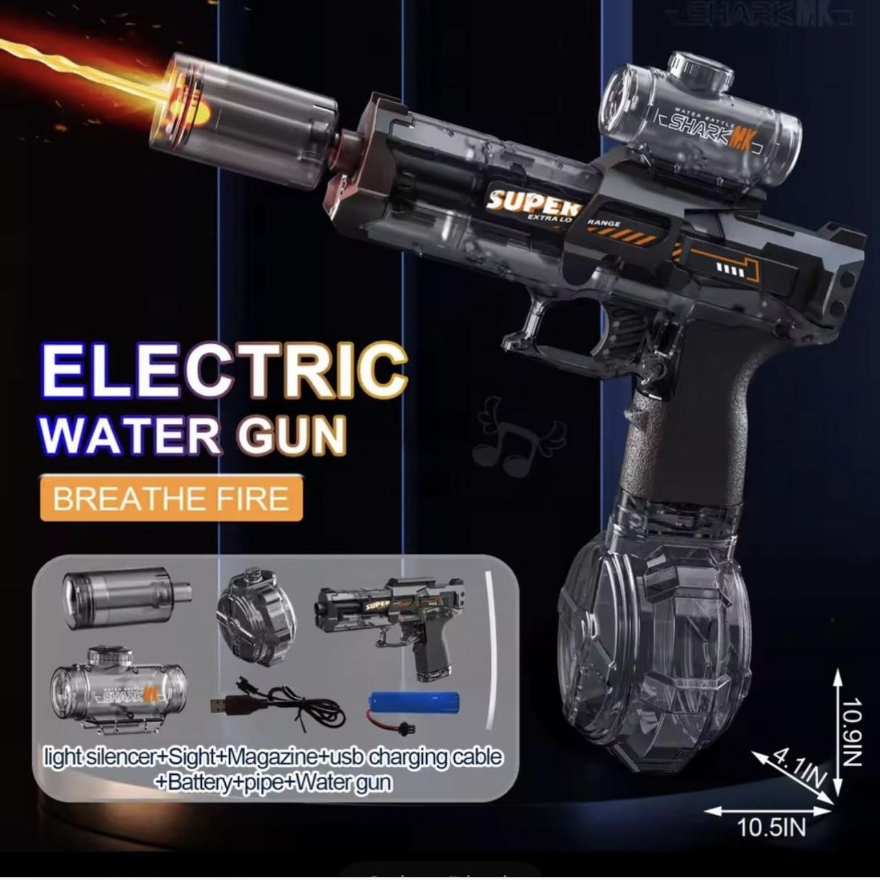 Black Electric Water Gun