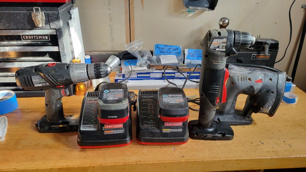 Craftsman 19.2 Volt Drill, Right Angle Drill, Sander