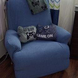Recliner Chair Cover Form Fitted Non Slip Reclining Slipcovers for Standard Large Recliner, Soft Thick (1 Pack, Dusty Blue)