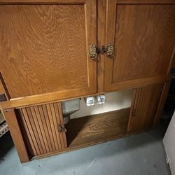 Vintage Oak Hoosier Cabinet 