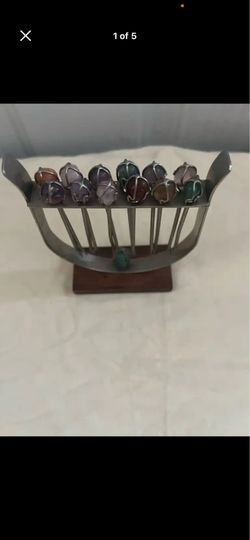 MCM vintage gemstone appetizer picks