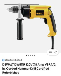 DEWALT CORDED HAMMER DRILL
