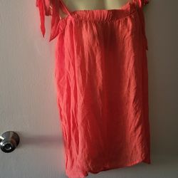 emory park medium size Coral Off-Shoulder Blouse