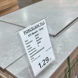 Premium 22x22 Grey Matte Porcelain Tile - Commercial/Residential Grade ($1.29 SF)