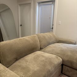 Beige Corduroy Couch