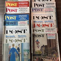 Lot of 22 Vintage  1960s SATURDAY EVENING POST Magazines Antique Magazines Ads