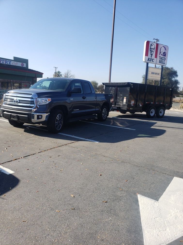 Hauling material dump trailer