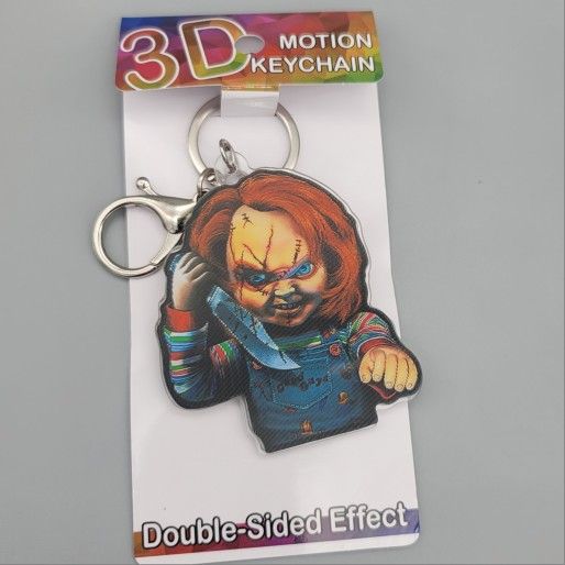 Chucky Image Changing Holographic Lenticular Horror Keychain