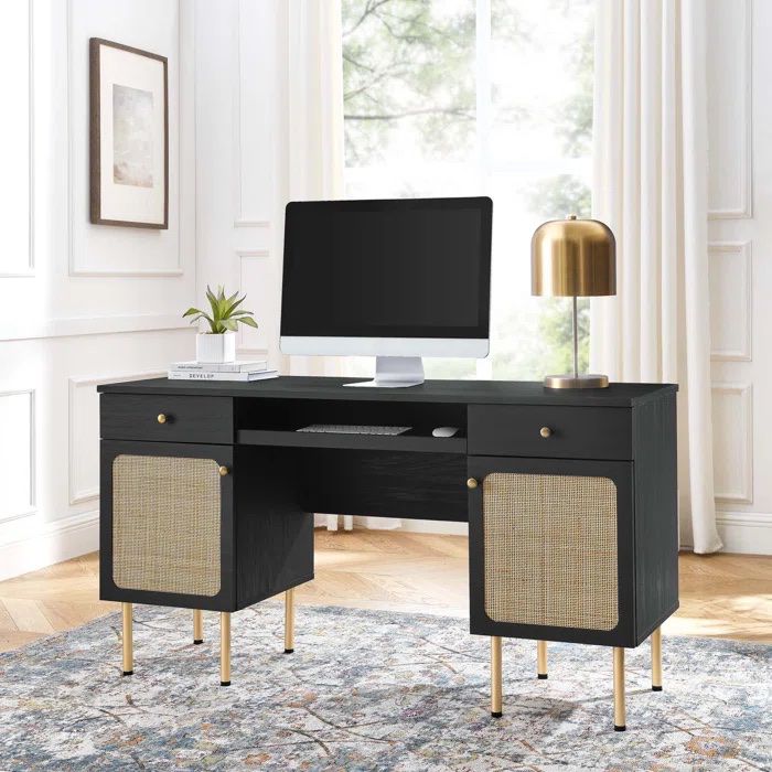 Office Desk in Black - Assembly Required
