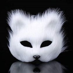 Fancy  Fox Mask Half Face (Pink & White)