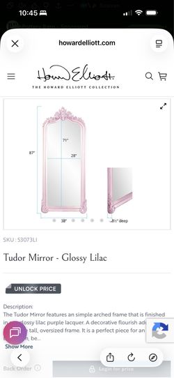 Howard Elliot Collection, Tudor Mirror, Glossy Lilac