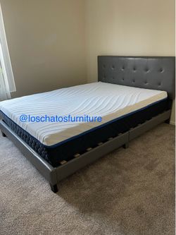 Queen size bed frame and mattress