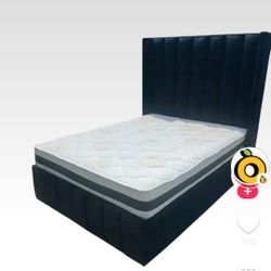 Twin Bed Frame & Padded Headboard