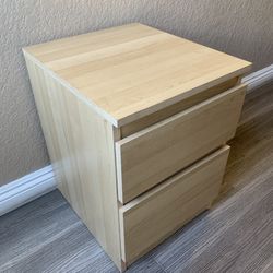  IKEA Nightstand, oak effect/with 2 drawers. 14” x 16” x 19”