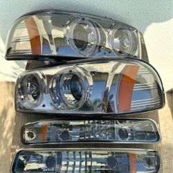 99-06 GMC Sierra/00-06 Yukon/Yukon XL LED Headlights Faros Calaveras Micas Luces