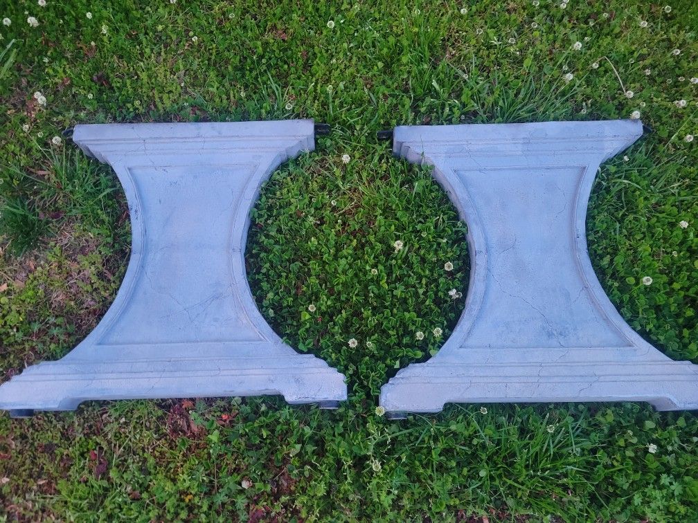 Pair of Faux Stone Table Ends