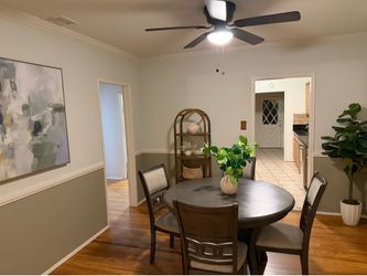46” wooden table set with 4 chairs