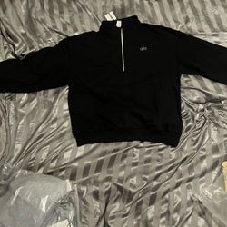 Alo Yoga Black Quarter-Zip Set