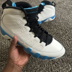 Powder Blue Jordan 9s Size 10 