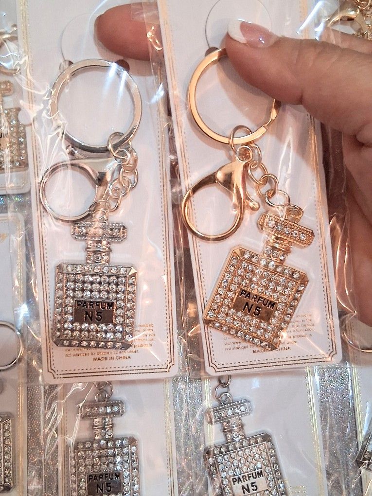 New Bling "Parfum N5" Keychains in Gold & Silver - $3 Each